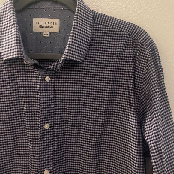 Ted Baker Blue Cotton Button Down Shirt Size 16.5 36/37 - Picture 4 of 9